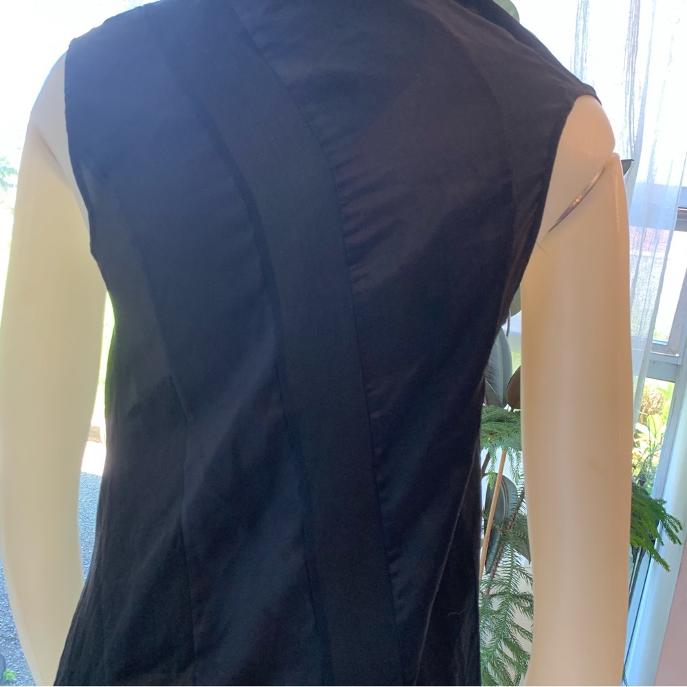 Peachoo+Krejberg Black Silk Made in Italy Ruched Blouse Size US S - Picture 3 of 6